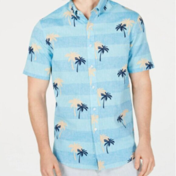 Club Room Men's Tropical Linen Shirt Size M - Picture 1 of 7